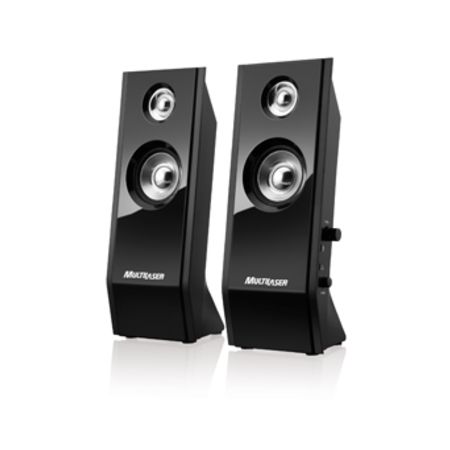 Multilaser Caixa de Som 2.0 8W Black Piano SP091